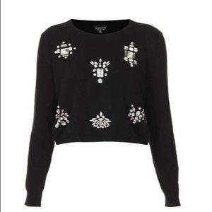 TOPSHOP Embellished Pullover Sweater Size 6